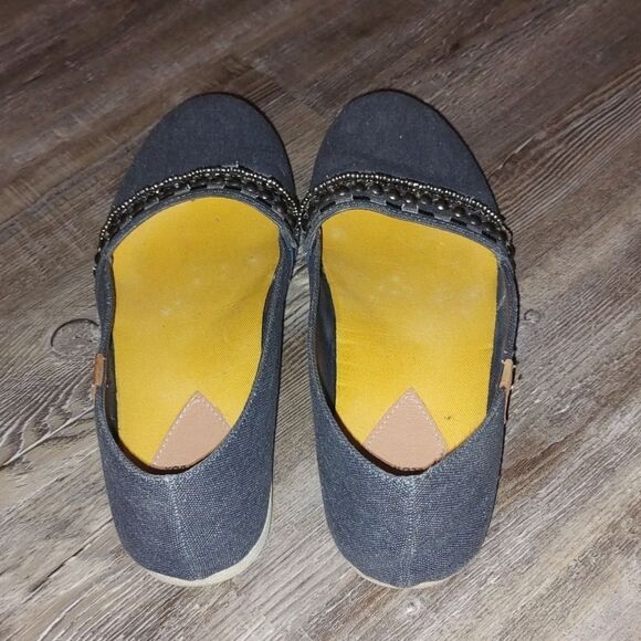 YELLOW BOX Denim Blue Sequin Ballet Flats Size 9 EUC - Picture 4 of 6